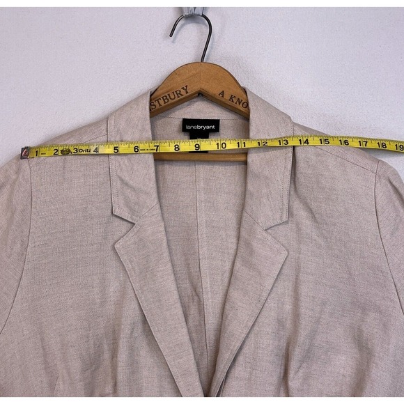 LANE BRYANT 100% Linen‎ Lightweight Jacket Womens 28 Beige Blazer Unlined - Picture 9 of 10